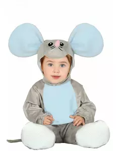 Baby grå mus med hettegenser
