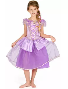 Luksuriøst Rapunzel-kostyme til jenter, Størrelse: 7–8 år (124–136 cm)