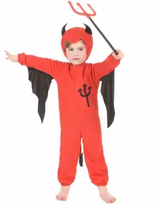 Rød djevelkostyme til barn på Halloween