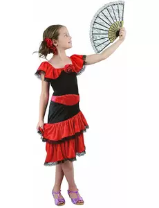 Flamencokostyme til jenter, Størrelse: 4–6 år (110–120 cm)