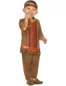 Baby brun frynset indisk kostyme