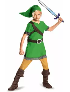 Klassisk Zelda Link-kostyme for barn, Størrelse: 10–12 år (137 – 149 cm)