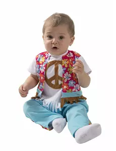 Lite hippie babykostyme, Størrelse: 6–12 måneder(67–69 cm)