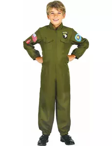 Jagerpilotkostyme til gutt, Størrelse: 4–6 år (110–120 cm)