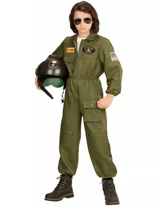 Jagerpilotkostyme til gutt, Størrelse: 11–13 år (158 cm)
