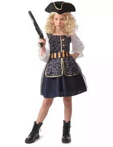 Stilig piratkostyme til jenter, Størrelse: 10–12 år (130–140 cm)