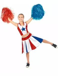 Stjerne cheerleader-kostyme for jenter, Størrelse: 5–7 år (128 cm)