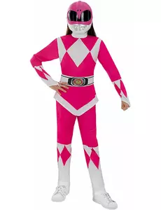 Rosa Power Ranger-kostyme til barn, Størrelse: 5–6 år (M)