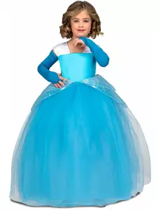 Blått prinsessekostyme til skoleballet for jenter, Størrelse: 6 år (110–122 cm)