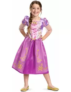 Rapunzel-kostyme med paljetter til jenter, Størrelse: 7–8 år (124–136 cm)