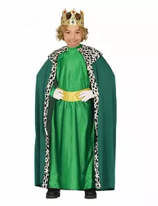 Grønn Magiker Konge Kostyme for Barn, Størrelse: 5–6 år (110–115 cm)