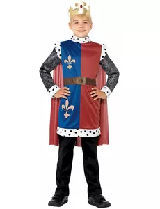 Middelalderkongekostyme for gutter, Størrelse: 4–6 år (115/128 cm)