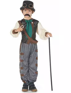 Steampunk-kostyme til barn, Størrelse: 10–12 år (130–140 cm)