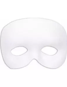 Hvit halvmaske for voksne