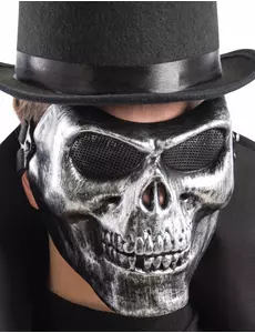 Sølv skjelett halvmaske for voksne