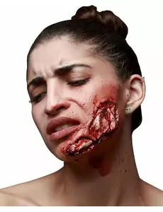 Falsk kjeveskade tilsynelatende voksen Halloween