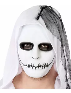 Hvit sydd munnmaske for voksne