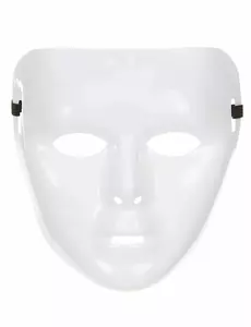 Glanset hvit maske for voksne