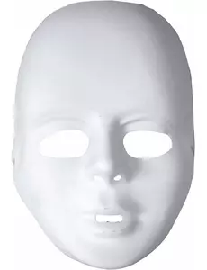 Hvit plastmaske