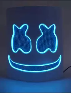 Blå LED-marshmallow DJ-maske for voksne