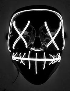 Hvit, lysende LED-maske for voksne