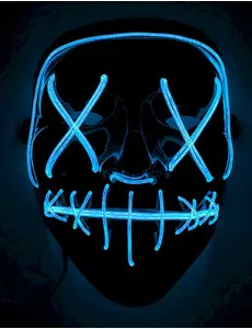 Blå lysende LED-maske for voksne