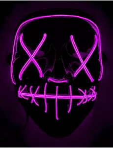 Fuchsiafarget LED-maske for voksne