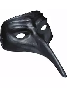 Svart maske med lang nese for voksne