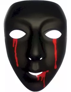 Svart maske med blodtårer til kvinner Halloween
