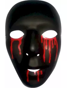 Svart maske med blodtårer til Halloween for menn