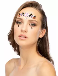Selvklebende rhinestones til ansiktet til den onde dronningen