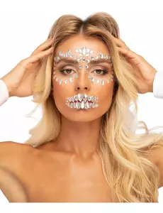 Skjelett ansikt selvklebende rhinestones