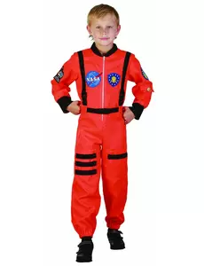 Oransje astronautkostyme til gutter, Størrelse: 7–9 år (120–130 cm)