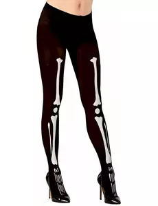 Halloween skjelettstrømpebukser for kvinner, Størrelse: X-Large