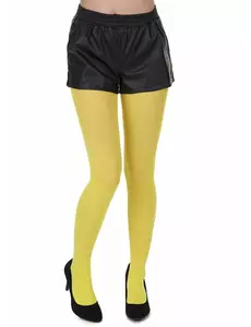 Yellow opaque tights for adults, Size: X-Large