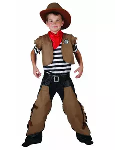 Brunt cowboykostyme til gutter, Størrelse: 7–9 år (120–130 cm)