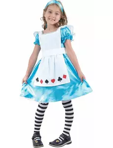 Alice-kostyme til jenter, Størrelse: 7–9 år (120–130 cm)
