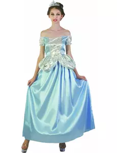 Blått Askepott Prinsessekostyme til Damer, Størrelse: Small