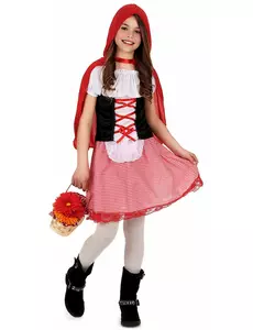 Grunnleggende Rødhette-kostyme til jenter, Størrelse: 7–9 år (120–130 cm)
