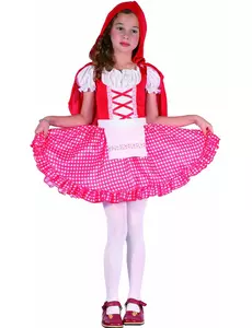 Tradisjonelt Rødhette-kostyme for jenter, Størrelse: 7–9 år (120–130 cm)