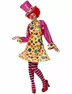Komplett klovnekostyme for kvinner, Størrelse: X-Large