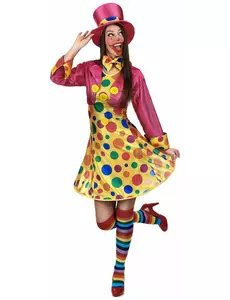 Morsomt klovnekostyme til kvinner, Størrelse: Medium/Large