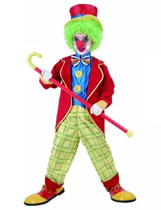 Funny clown costume for boys, Size: 7-9 years (120-130 cm)