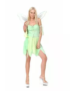 Sexy grønt fe-kostyme for kvinner, Størrelse: Medium/Large
