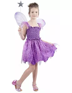 Purple fairy costume for girls, Size: 7-9 years (120-130 cm)