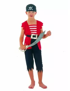 Guttekostyme med korsar og pirat, Størrelse: 10–12 år (130–140 cm)