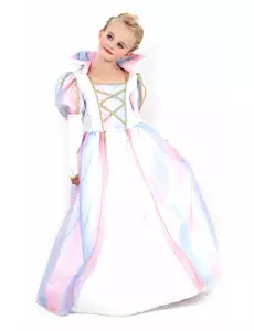 Flerfarget prinsessekostyme til jenter, Størrelse: 7–9 år (120–130 cm)