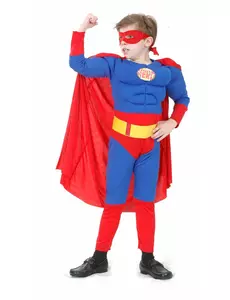 Boys' quilted superhero costume, Size: 10-12 years (130-140 cm)