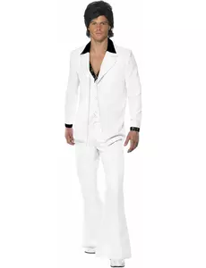 White disco costume for men, Size: Large