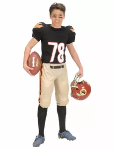 American football costume for boys, Size: 8-10 years (140 cm)